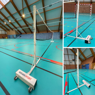 POTELET SUPPORT FILET RÉGLABLE EN HAUTEUR USAGES : BADMINTON ET VOLLEY -  SCOLAIRE