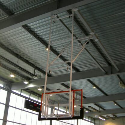 BÂTI DE BUT DE BASKET RELEVABLE EN CHARPENTE – PANTHOGRAPHE - HAUTEUR DE CERCLE FIXE - POUR GRANDS PANNEAUX - À COMPOSER – Image 2