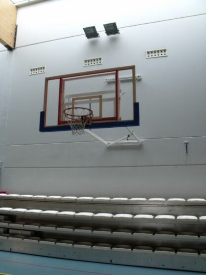 BÂTI DE BUT DE BASKET MURAL - RABATTABLE - HAUTEUR DE CERCLE FIXE - POUR GRANDS PANNEAUX - À COMPOSER