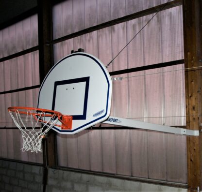BÂTI DE BUT DE BASKET MURAL - RABATTABLE - HAUTEUR DE CERCLE VARIABLE - POUR PETITS PANNEAUX - À COMPOSER – Image 3