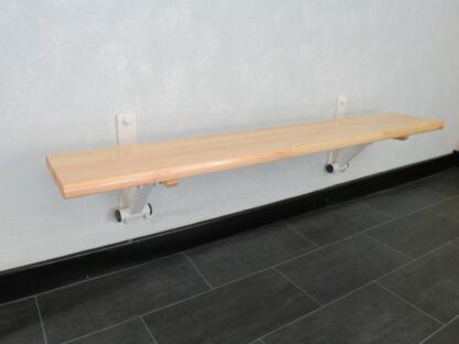 BANC RABATTABLE – SAPIN LAMELLÉ COLLÉ – FIXATION MUR
