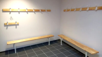 BANC VESTIAIRE - SAPIN LAMELLÉ COLLÉ - FIXATION MUR/SOL – Image 2