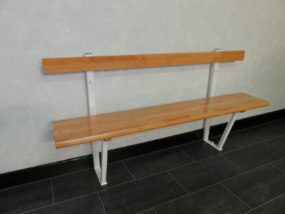 BANC VESTIAIRE AVEC DOSSIER - HÊTRE LAMELLÉ COLLÉ - FIXATION MUR