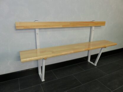 BANC VESTIAIRE AVEC DOSSIER - SAPIN LAMELLÉ COLLÉ - FIXATION MUR