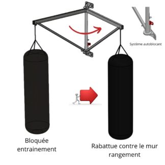 POTENCE MURALE POUR SAC DE FRAPPE RABATTABLE