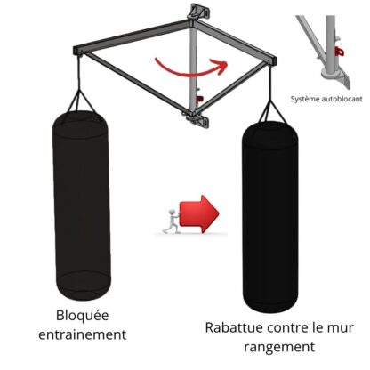 POTENCE MURALE POUR SAC DE FRAPPE RABATTABLE