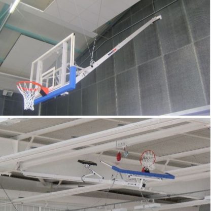 BÂTI DE BUT DE BASKET CHARPENTE RELEVABLE - POUR GRANDS PANNEAUX - À COMPOSER