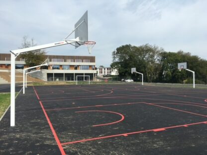 BÂTI DE BUT DE BASKET À SCELLER HAUTEUR 3.05M - DÉPORT 2.25M - GALVANISÉ BRUT POUR GRANDS PANNEAUX - À COMPOSER – Image 2