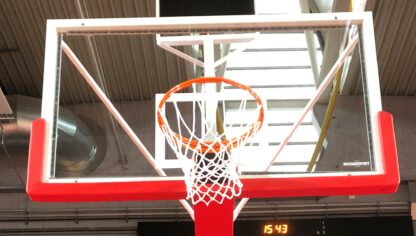 PROTECTION BAS DE PANNEAU DE BASKET 180 X 105CM AVEC CADRE ÉPAISSEUR 42 MM – NOIR / BLEU / ROUGE - FIBA