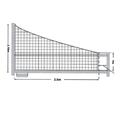 FILET DE FOOT À 8 RABATTABLE - FIL 3MM – MAILLE 120MM – BLANC - LIVRÉ AVEC SANDOW