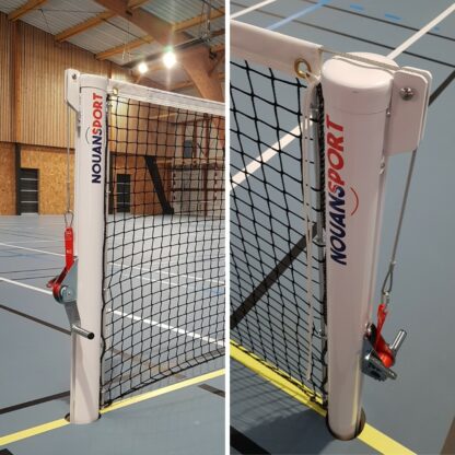 POTEAUX DE TENNIS ROND - ALUMINIUM - TENSION À SANGLE - POUR FOURREAUX