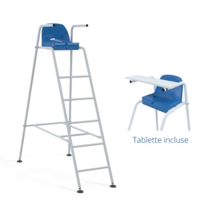 CHAISE D’ARBITRE DE TENNIS - ACIER GALVANISÉ – STANDARD AVEC TABLETTE