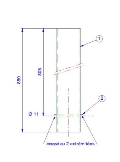 FOURREAU PVC POUR BUT DE RUGBY – Ø 102MM – PROFONDEUR 800MM