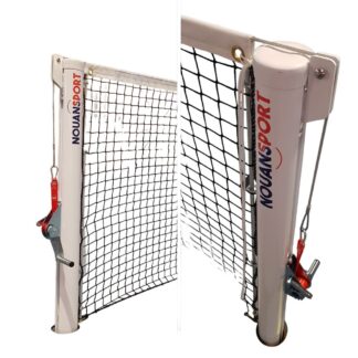 POTEAUX DE PICKLEBALL RONDS – ALUMINIUM - TENSION A SANGLE – POUR FOURREAUX