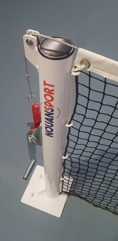 POTEAUX DE PICKLEBALL - ACIER GALVA - TENSION A SANGLE - SUR PLATINE