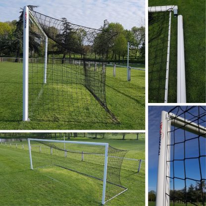 BUT DE FOOT À 11 ALUMINIUM POUR FOURREAUX FILET BLANC MONTÉ SUR RÉGLETTES
