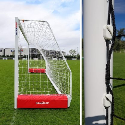 BUT DE FOOT À 8 - MOBILE SUR GAZON SYNTHÉTIQUE ET PELOUSE NATURELLE AVEC CROCHETS MONTÉS