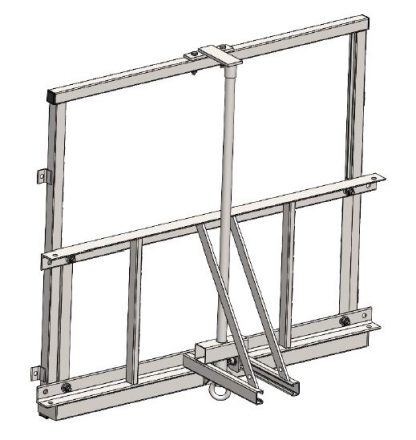 TÊTE RÉGLABLE À VIS (TÊTE FIXE + DISPOSITIF RÉGLABLE À VIS)  POUR BUT DE BASKET MONOTUBE CHARPENTE - GRAND PANNEAU - AVEC MANIVELLE