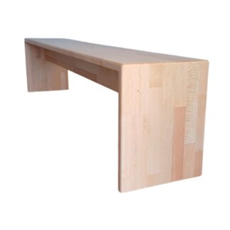 BANC MONOBLOC DESIGN  ASSISE ET PIETEMENT EN HÊTRE LAMELLÉ COLLÉ VERNIS L2000 X P350X H450 MM