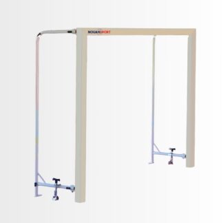 BUT DE MINI HAND 2.4X1.7M BLANC - FACADE ACIER - CAGE ARRIÈRE ACIER REPLIABLE - À ANCRER