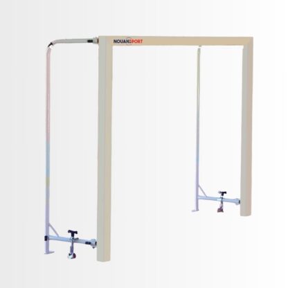 BUT DE MINI HAND 2.4X1.7M BLANC - FACADE ACIER - CAGE ARRIÈRE ACIER REPLIABLE - À ANCRER