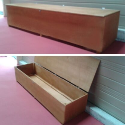 BANC / COFFRE DE RANGEMENT EN BOULEAU CONTREPLAQUÉ VERNIS L2000 x H450 x P350 MM