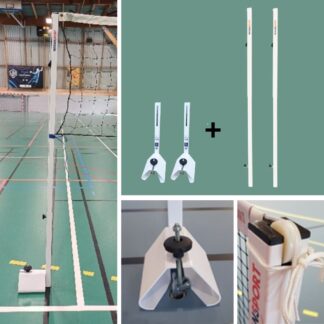 POTEAUX DE SOFT VOLLEY & VOLLEY M11 – 40X40MM - ACIER – À ANCRER - AVEC RÉHAUSSES SOFT VOLLEY & VOLLEY M11 AMOVIBLES