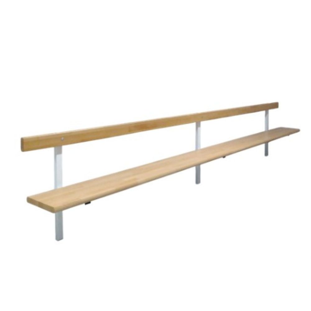 BANC PIN LAMELLÉ COLLÉ – AVEC DOSSIER - FIXATION SUR MUR PORTEUR