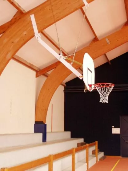 BÂTI DE BUT DE BASKET EN CHARPENTE NON RELEVABLE - HAUTEUR DE CERCLE VARIABLE - POUR PETITS PANNEAUX - À COMPOSER