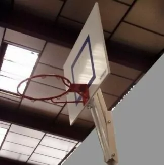 BÂTI DE BUT DE BASKET MURAL – RELEVABLE - DÉPORT 0.6M - HAUTEUR DE CERCLE VARIABLE - POUR PETITS PANNEAUX - À COMPOSER