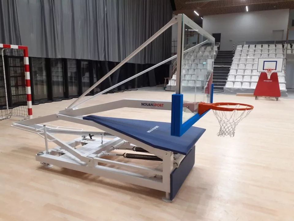 BUT DE BASKET MOBILE - DÉPORT 2.25M - REPLIABLE HAUTEUR DE CERCLE VARIABLE PANNEAU MÉTHACRYLATE (TRANSPARENT) – Image 3
