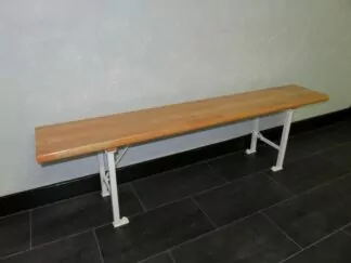 BANC VESTIAIRE - HÊTRE LAMELLÉ COLLÉ - FIXATION SOL