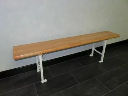 BANC VESTIAIRE - HÊTRE LAMELLÉ COLLÉ - FIXATION SOL