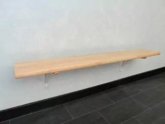 BANC - ASSISE MONOLAME PIN LAMELLÉ COLLÉ  PROFONDEUR ASSISE 260MM - FIXATION SUR MUR PORTEUR