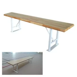 BANC - ASSISE MONOLAME HÊTRE LAMELLÉ COLLÉ ET PIÈTEMENTS MÉTALLIQUES ANTI- POINÇONNEMENTS - L2000 X P350 X H445 MM