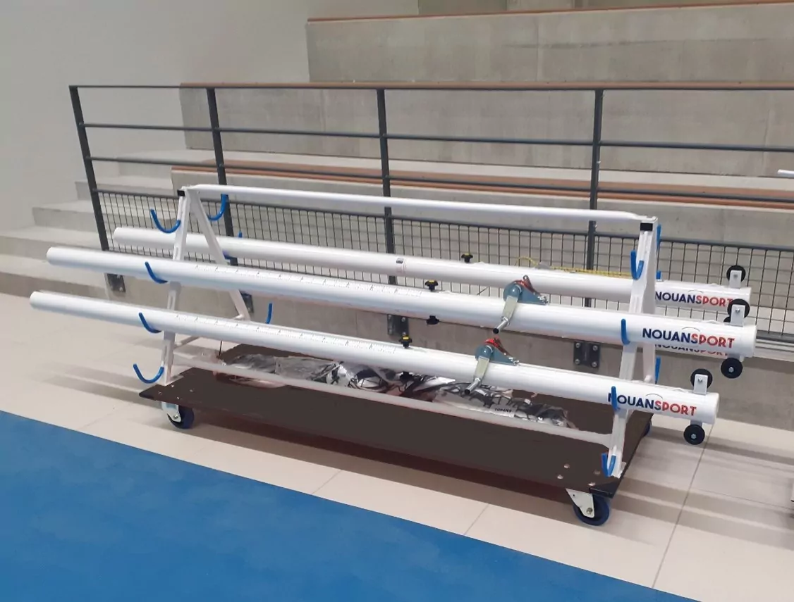 CHARIOT / RATELIER DE RANGEMENT DE POTEAUX L 2000 X l 1800 X H 1000 MM - 8 PLACES