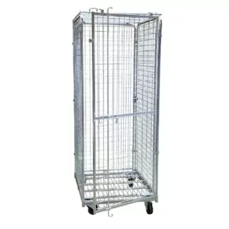 ARMOIRE GRILLAGÉE 1 PORTE - DÉPLAÇABLE SUR ROULETTES H1900 X L800 X P720MM - CHARGE MAX 400KG