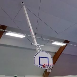 BÂTI DE BUT DE BASKET RELEVABLE EN CHARPENTE - HAUTEUR DE CERCLE FIXE : 2.6M OU 3.5M - POUR PETITS PANNEAUX - À COMPOSER