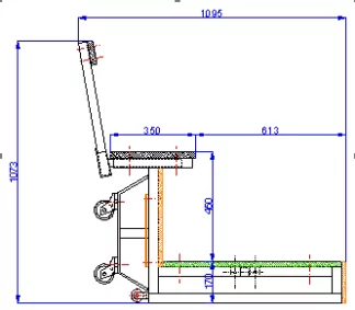 ESCALIER POUR GRADIN 2 RANGS AVEC CONTRE MARCHES