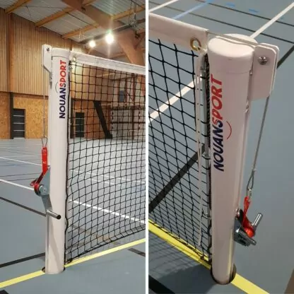 POTEAUX DE TENNIS ROND - ALUMINIUM - TENSION À SANGLE - POUR FOURREAUX