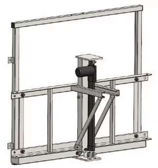 TÊTE RÉGLABLE MOTORISÉE (TÊTE FIXE + DISPOSITIF RÉGLABLE MOTORISÉ) POUR BUT DE BASKET MONOTUBE PIGNON - GRAND PANNEAU - AVEC RÉCEPTEUR ET ÉMETTEUR À DISTANCE