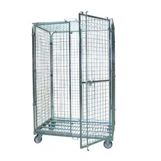 ARMOIRE GRILLAGÉE 2 PORTES - DÉPLAÇABLE SUR ROULETTES H1900 X L1200 X P800 MM - CHARGE MAX : 600KG