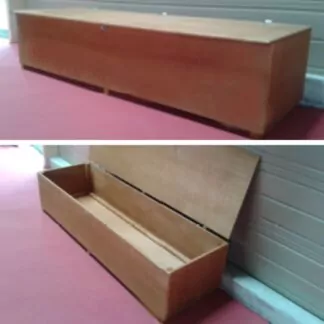 BANC / COFFRE DE RANGEMENT EN BOULEAU CONTREPLAQUÉ VERNIS L2000 x H450 x P350 MM