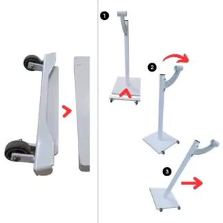 SOCLE À ROULETTES AMOVIBLE POUR SUPPORT DE CONSOLE SUR EMBASE