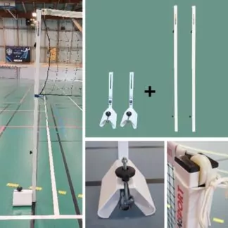 POTEAUX DE SOFT VOLLEY & VOLLEY M11 – 40X40MM - ACIER – À ANCRER - AVEC RÉHAUSSES SOFT VOLLEY & VOLLEY M11 AMOVIBLES