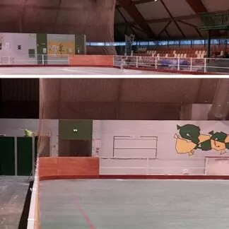 RAMBARDE DE RINK HOCKEY / ROLLER HOCKEY MIXTE: BOIS / POLYCARBONATE